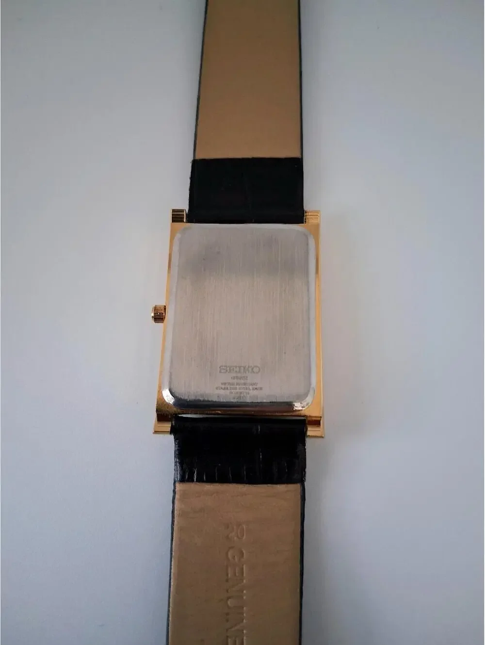 Men's Seiko Tank Blue Dial Dress Watch & Batt-Dial mod